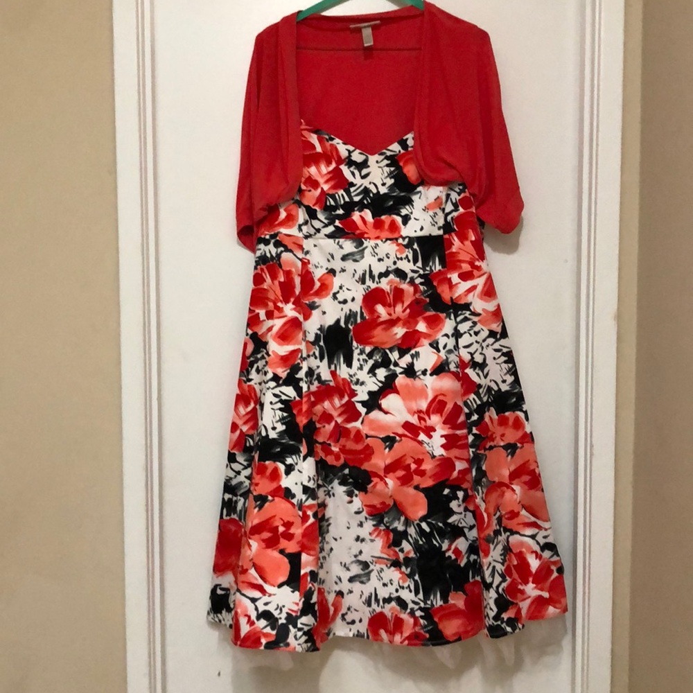 Plus size party dress with bolero